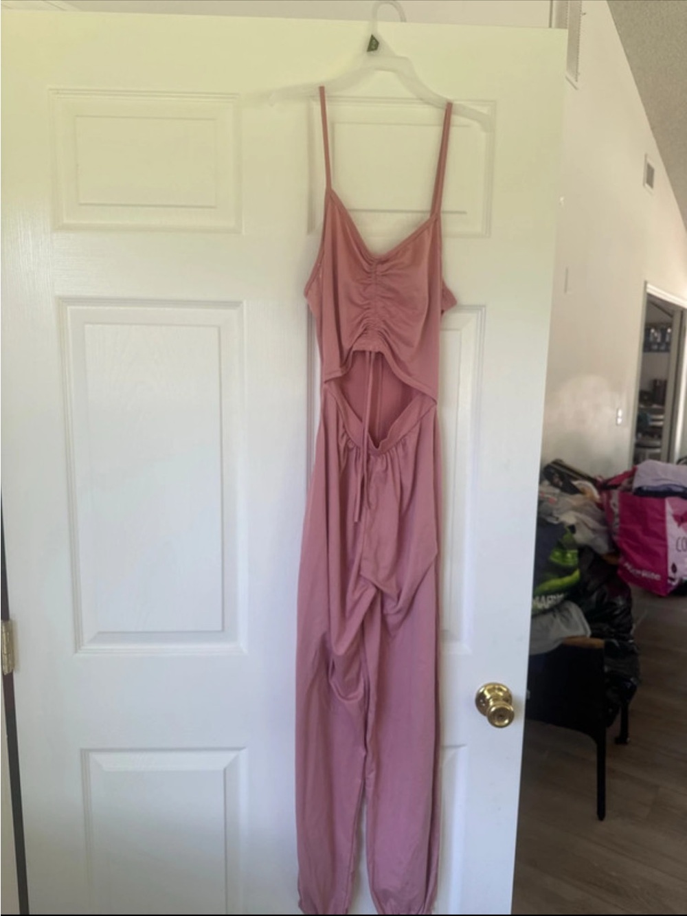 TRUE ROCK Dusty Rose Ruched Jumpsuit